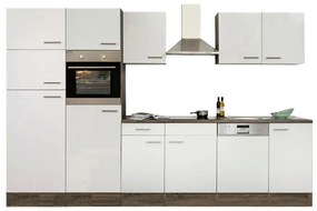 Mobilă de bucătărie Yorki 340, corp din stejar Yorki, cu față alb satinat