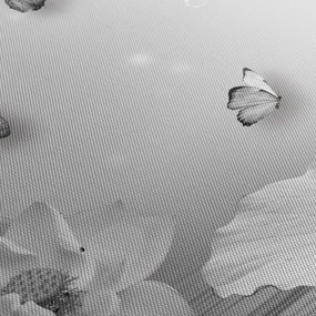 Tablou - Design flori și fluturi (120x50 cm)