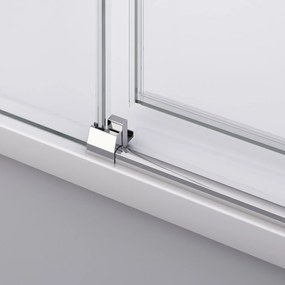 Cabina dus crom 140x100 cm, usa culisanta, grosime sticla 6 mm, tratament anticalcar, Ronal