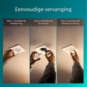 Philips - Set 3 spoturi încastrate PERIDOT 1xGU10/7W/230V, alb