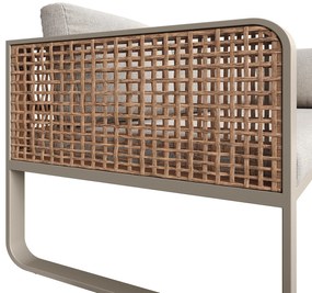 Set de lounge pentru grădină pentru 6-7 persoane, mobilier din ratan cu cadru din fier galvanizat și picioare reglabile, inclusiv perne pentru șezut și spate, Bej