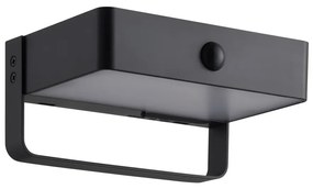 Aplica solara cu senzor de miscare, protectie IP44, Saulio negru