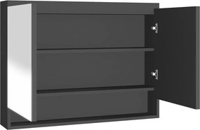 vidaXL Dulap de baie cu oglindă, antracit, 80x15x60 cm, MDF