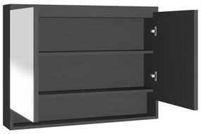 331536 vidaXL Dulap de baie cu oglindă, antracit, 80x15x60 cm, MDF