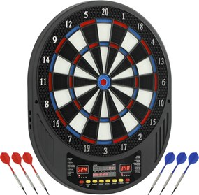 SPORTNOW Dartboard electronic pentru 1-8 jucători, afișaj LCD, 6 seturi de săgeți, multicolor | Aosom Romania