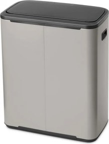 Cos de gunoi Brabantia Bo Touch 1010456, 2x30 l, Deschidere lina si silentioasa, Gri