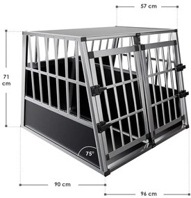 Juskys Lada din aluminiu pentru caini XL