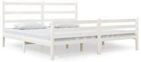 3103729 vidaXL Cadru de pat Super King, alb, 180x200 cm, lemn masiv de pin