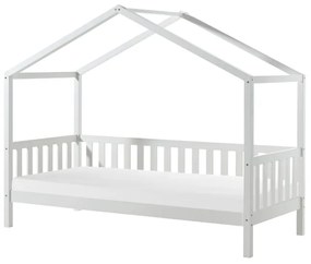 Set DALLAS în alb format dintr-un Pat copii Vipack cu gard (90 x 200 cm) și o SALTEA PAT COPII Basic Cool (90 x 200 x 10 cm).