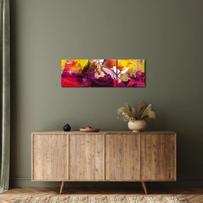 Tablou cu abstracție - pictura (cu ceas) (90x30 cm)