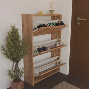 Pantofar 3 usi, culoare nuc.113x70x24 cm