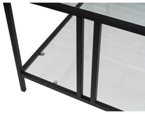 Măsuță de conferință Uranus Black cu sticlătransparentă