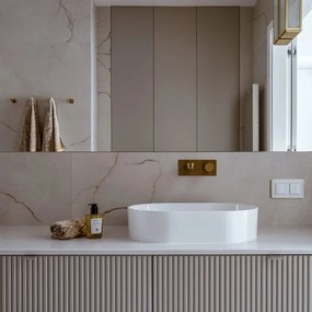 OMNIRES OVOUNBP - Lavoar pe blat OVO 55x36 cm dolomit alb lucios