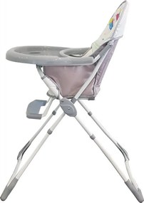 Scaun de masa pentru copii si bebe Baby Care™ CH ,Pliabil, Centura de siguranta, Sezut comfortabil, Masuta detasabila, Model Elefanti , Gri