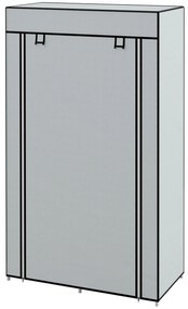 HOMCOM Șifonier Stofă 1 Bară pentru Haine, 2 Sertare, 83 x 42.5 x 162,5 cm, Gri | Aosom Romania