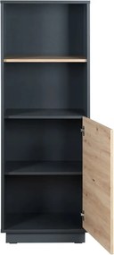 Bibliotecă pentru copii gri antracit/natural cu aspect de lemn de stejar 55x150 cm Lenn – Roba