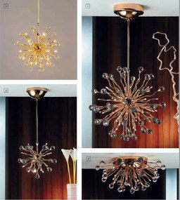 Lustra aplicata cristal Swarovski Spectra design modern de lux GALAXY 24K 29L auriu