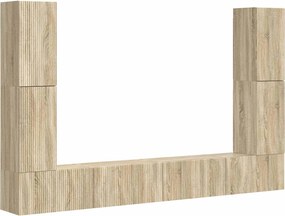 vidaXL Set comodă TV 8 pcs Stejar Sonoma Lemn compozit