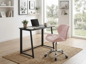Set pentru birou ZARIMO masa 80x40 cm, neagra + fotoliu AVOLA VELVET, roz