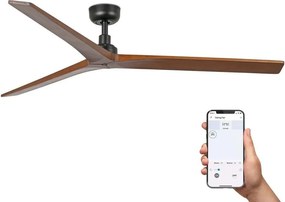 Ventilator smart sistem TUYA si telecomanda KLIM L 150cm, negru/ nuc