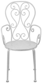 Scaun din metal, crem, Volute