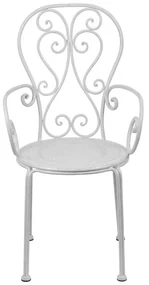Scaun din metal, crem, Volute