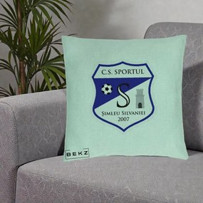 Perna Personalizata CS Sportul Simleu Silvaniei 2007, 40x40 cm, Verde Menta, Husa Detasabila, Perna Inclusa, BEKZ®