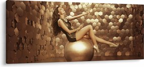 Tablou - Femeia în încăperea de aur (120x50 cm)