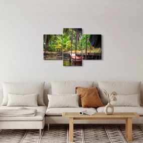 Tablou - Nava din lemn în canal , Thailand (90x60 cm)
