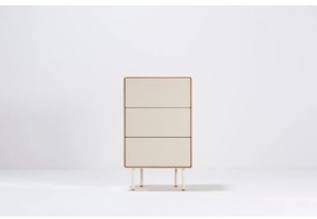 Comodă albă/în culoare naturală înaltă din lemn de stejar 60x100 cm Fina – Gazzda