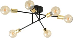 Emibig Veken 6B Gold lampă de tavan 6x60 W negru-auriu 1175/6B