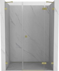 Mexen Lunar ușă de duș batantă dreapta 140 cm, transparent, auriu periat - 834S-140-050-55-00-P