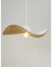 Lustră pe cablu KAPELLO 1xE27/60W/230V d. 55 cm albă/aurie