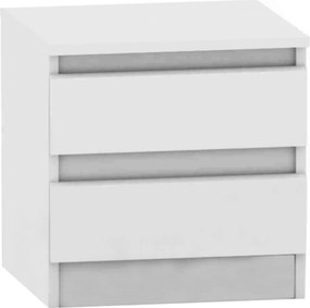 Noptiera HANY NEW 002, alb, DTD laminat, 41x42x40 cm