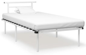 324824 vidaXL Cadru de pat, alb, 100 x 200 cm, metal