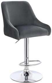 HR920W Scaun Grafit din Catifea cu Bază Cromata