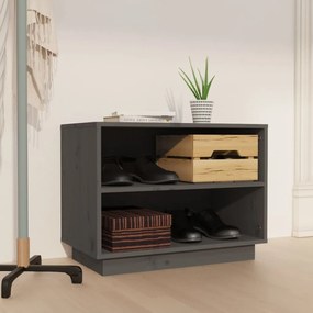 vidaXL Dulap pantofi, gri, 60x34x45 cm, lemn masiv de pin