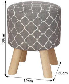 Taburet gri cu imprimeu TAFEL NEW