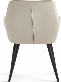 Scaun de masa VARSI VELVET cu picioare negre, bej
