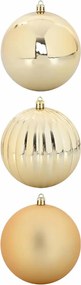 vidaXL Set de globuri de Crăciun XXL 3 pcs Auriu Plastic