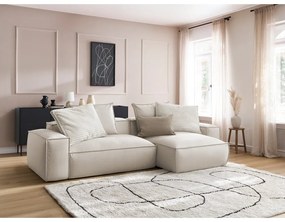 Colțar bej cu tapițerie din imitație de piele (cu colț variabil) Boheme – Bobochic Paris