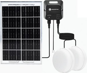 Aigostar - Lampă solară LED 2xLED/35W/12V 6000 mAh 6500K Ø 16,8 cm