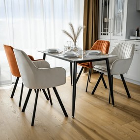 Scaun de design, ţesătură Velvet teracot, AURIL