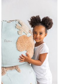 Fotoliu puf pentru copii albastru/bej World Map – Lorena Canals
