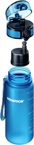 Sticla cu filtru pentru apa Aquaphor City 160026, 350 ml, Tritan, Carbune activ, Aqualen, Capac cu inchidere, Albastru