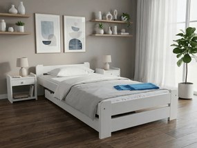 Pat de o persoana Emily 80x200 cm, alb Saltele: Cu saltele Somnia 18 cm, Somiera pat: Cu lamele drepte