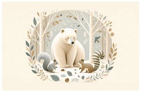 Tablou urs și animale din pădure