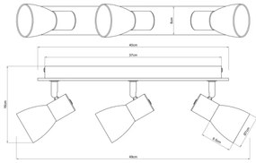 Spot CLAUDE 3xE14/40W/230V negru/lemn Globo 54307-3W