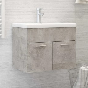 3070824 vidaXL Dulap cu chiuvetă încorporată, gri beton, lemn prelucrat