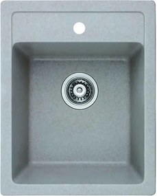 Chiuveta compozit Inter Ceramic finisaj granit gri nisip 40x50 cm cu orificiu baterie